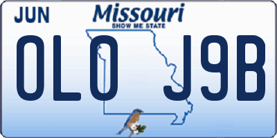 MO license plate OL0J9B