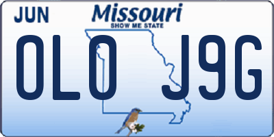 MO license plate OL0J9G