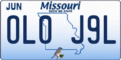 MO license plate OL0J9L