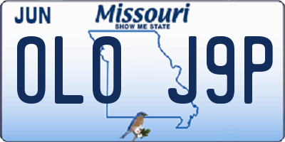 MO license plate OL0J9P