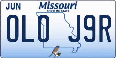 MO license plate OL0J9R