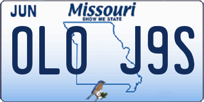 MO license plate OL0J9S
