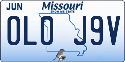 MO license plate OL0J9V