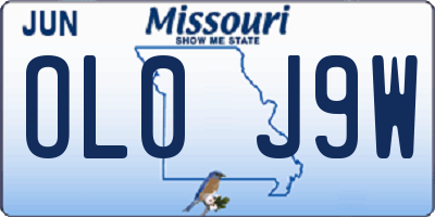 MO license plate OL0J9W