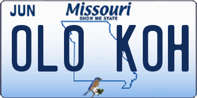 MO license plate OL0K0H
