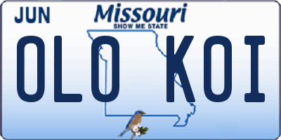 MO license plate OL0K0I