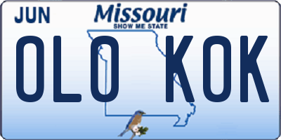 MO license plate OL0K0K