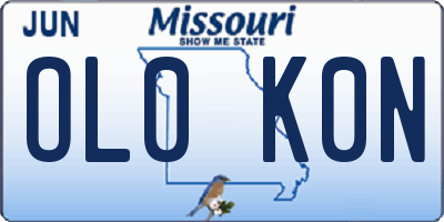 MO license plate OL0K0N