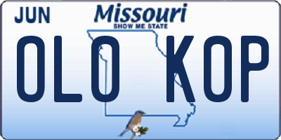 MO license plate OL0K0P
