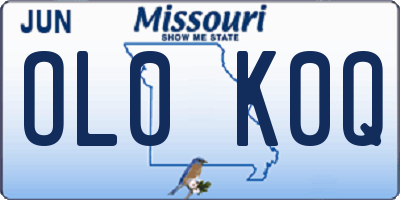 MO license plate OL0K0Q