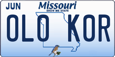 MO license plate OL0K0R