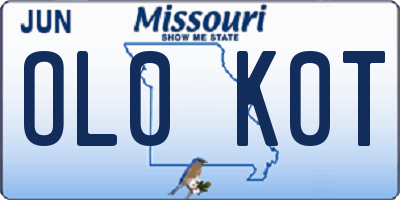 MO license plate OL0K0T