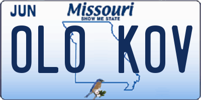 MO license plate OL0K0V