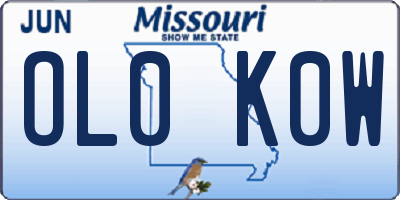 MO license plate OL0K0W