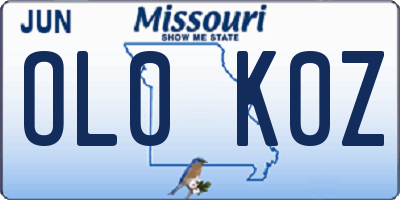 MO license plate OL0K0Z