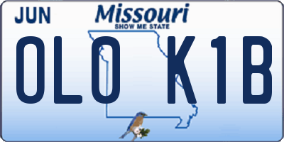 MO license plate OL0K1B
