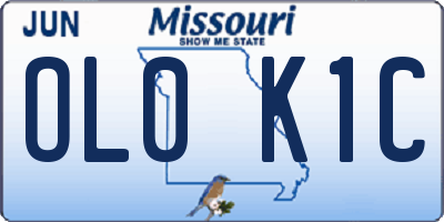 MO license plate OL0K1C