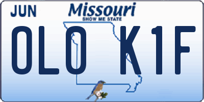 MO license plate OL0K1F