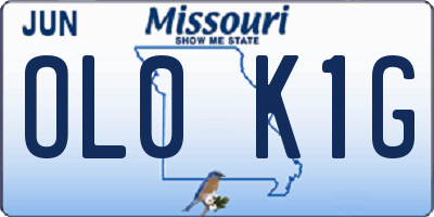 MO license plate OL0K1G