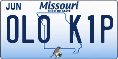 MO license plate OL0K1P