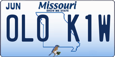 MO license plate OL0K1W