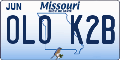 MO license plate OL0K2B