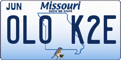 MO license plate OL0K2E