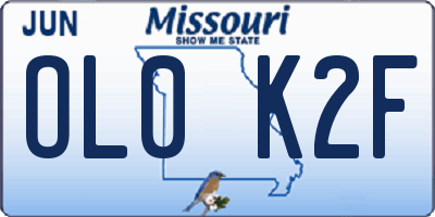 MO license plate OL0K2F