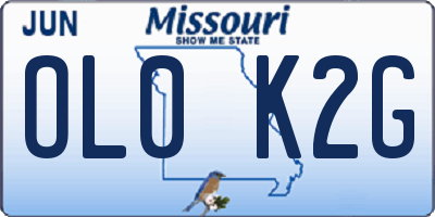 MO license plate OL0K2G