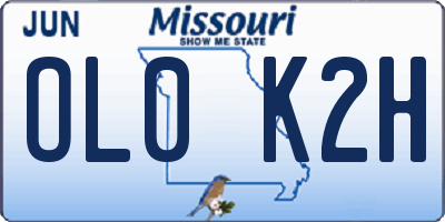 MO license plate OL0K2H