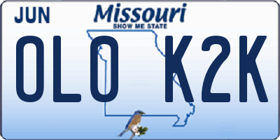 MO license plate OL0K2K
