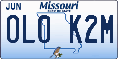 MO license plate OL0K2M