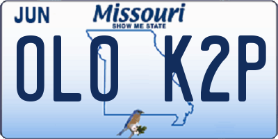MO license plate OL0K2P