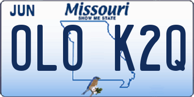 MO license plate OL0K2Q