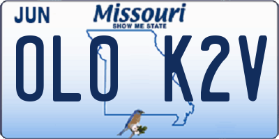 MO license plate OL0K2V