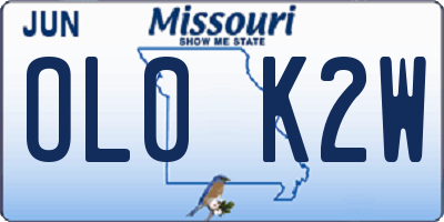 MO license plate OL0K2W