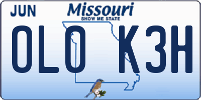 MO license plate OL0K3H