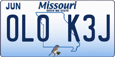 MO license plate OL0K3J