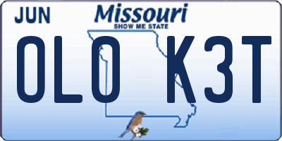 MO license plate OL0K3T