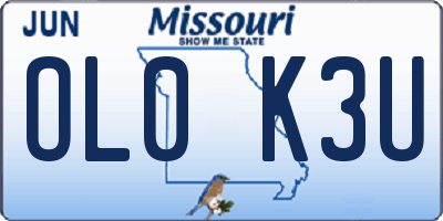 MO license plate OL0K3U