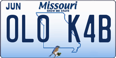 MO license plate OL0K4B