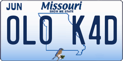 MO license plate OL0K4D