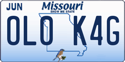 MO license plate OL0K4G