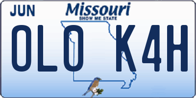 MO license plate OL0K4H