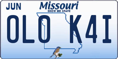 MO license plate OL0K4I