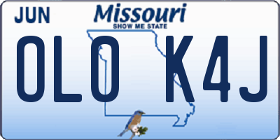 MO license plate OL0K4J