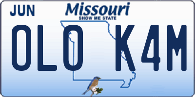 MO license plate OL0K4M