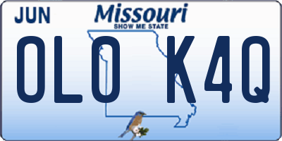MO license plate OL0K4Q