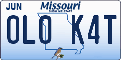 MO license plate OL0K4T
