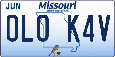 MO license plate OL0K4V